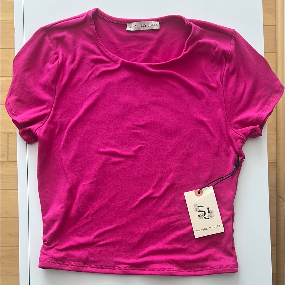 Sincerely Jules Vibrant Pink Short Sleeve Tee